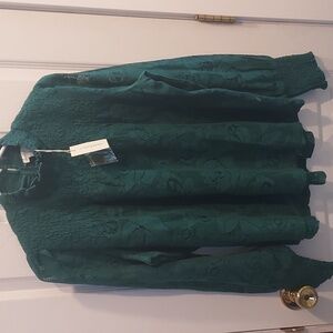 Sundance Emerald/ Teal Lace Blouse